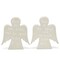Cream-Grey Soapstone Angel Set of 2, 3 inches Hand-Carved and Sanded